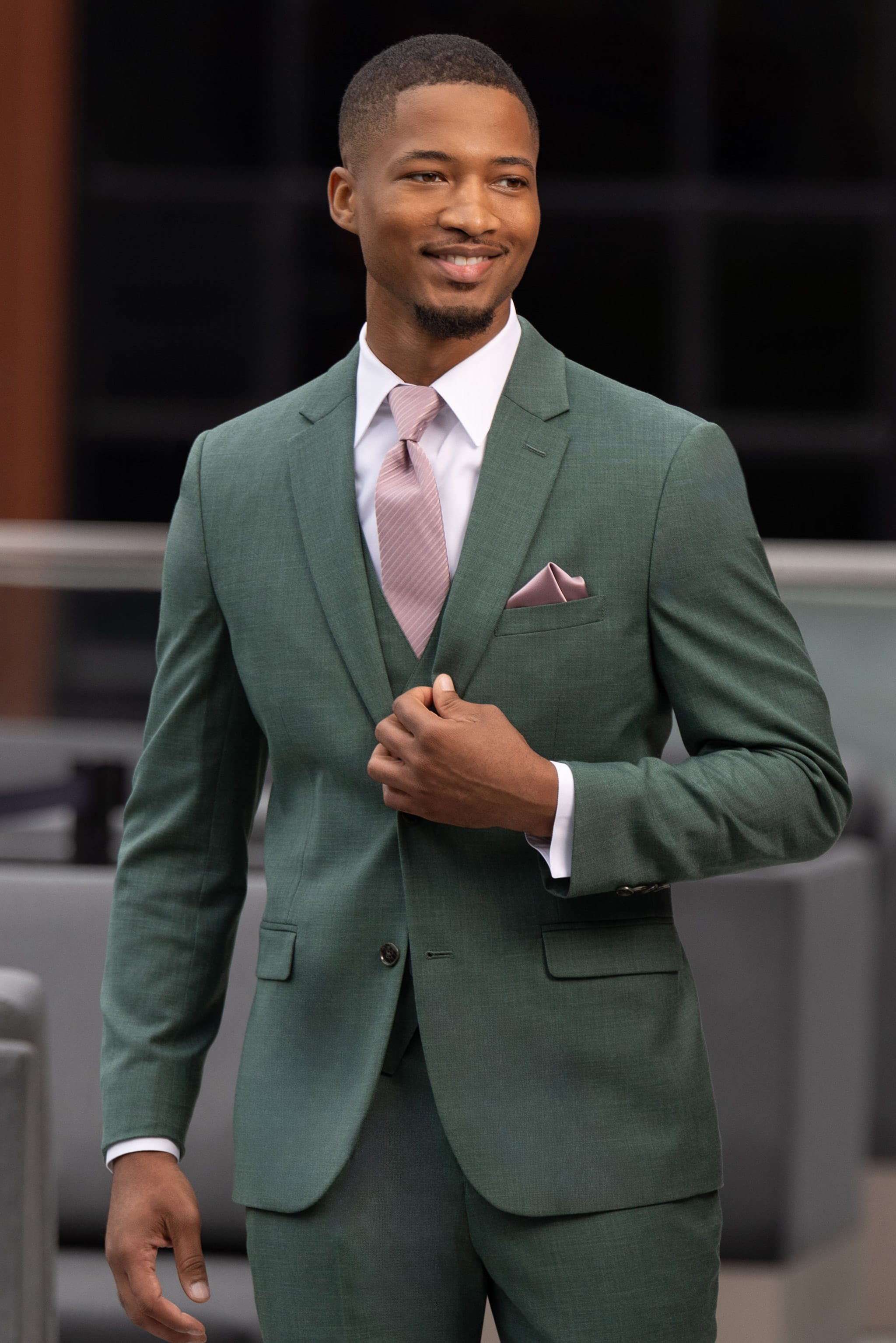 Couture 1910 Forest Green Stretch Slim Fit Suit Coat