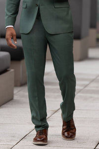 Couture 1910 Forest Green Stretch Slim Fit Suit Pants
