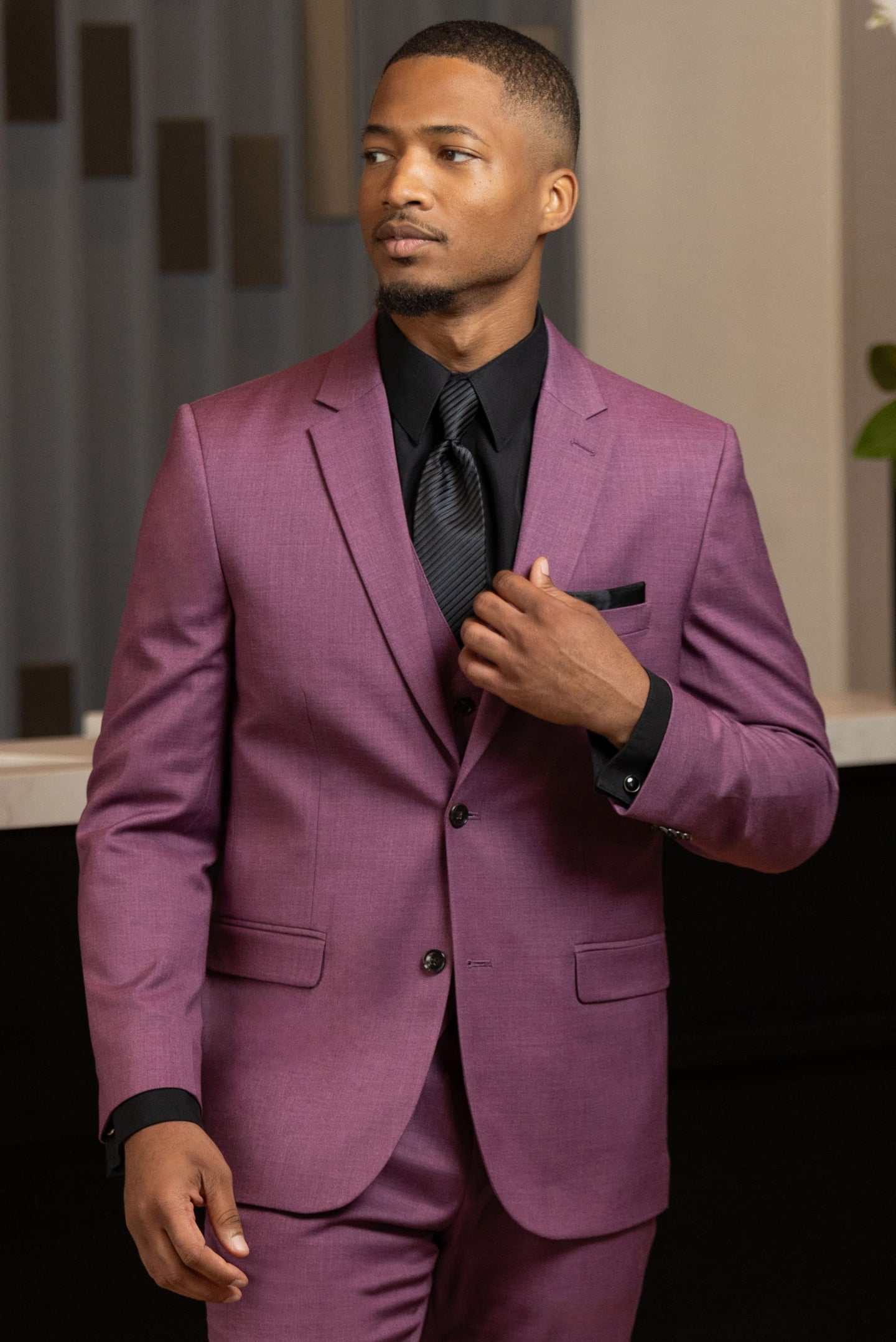 Couture 1910 Violet Stretch Slim Fit Suit Coat