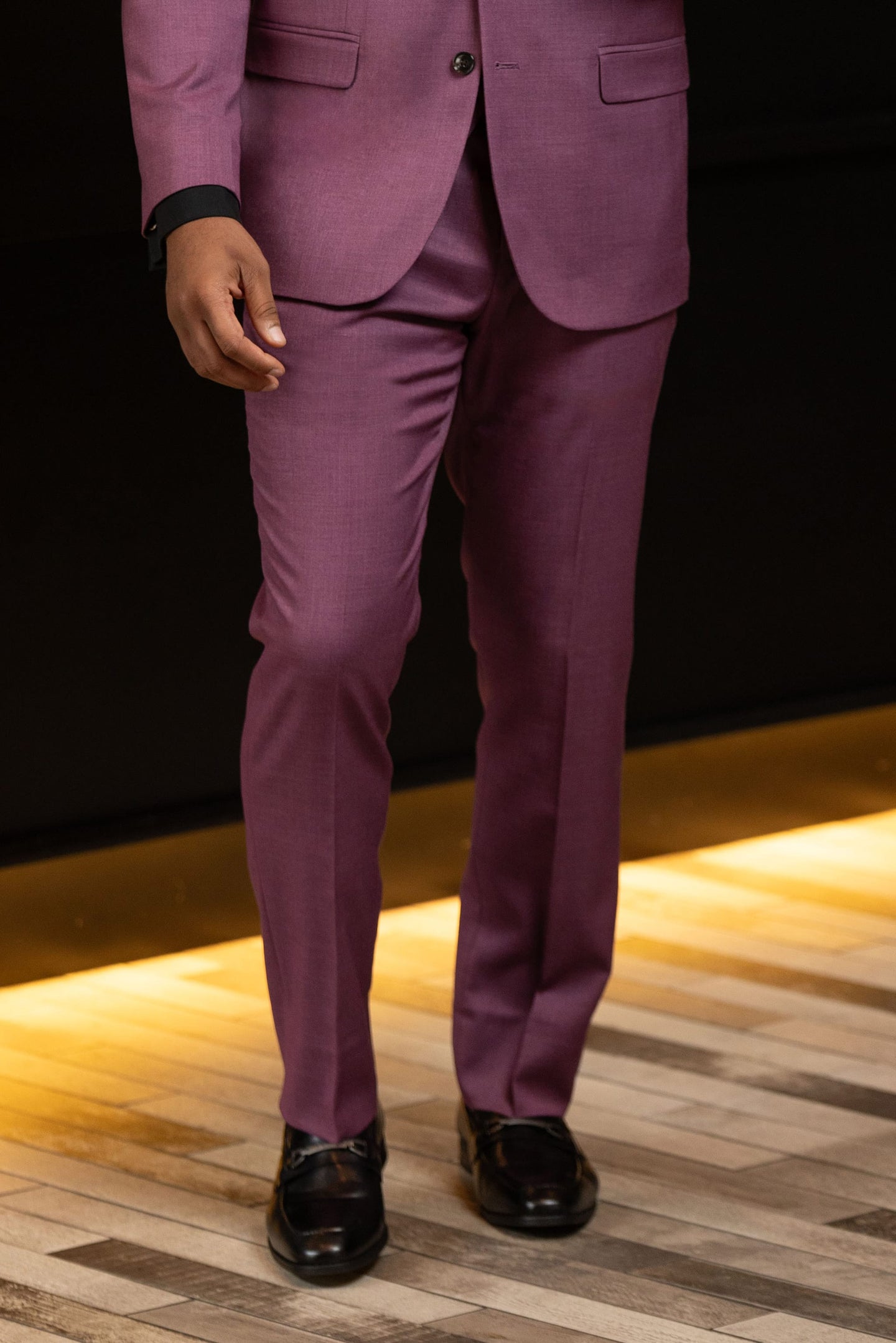 Couture 1910 Violet Stretch Slim Fit Suit Pants