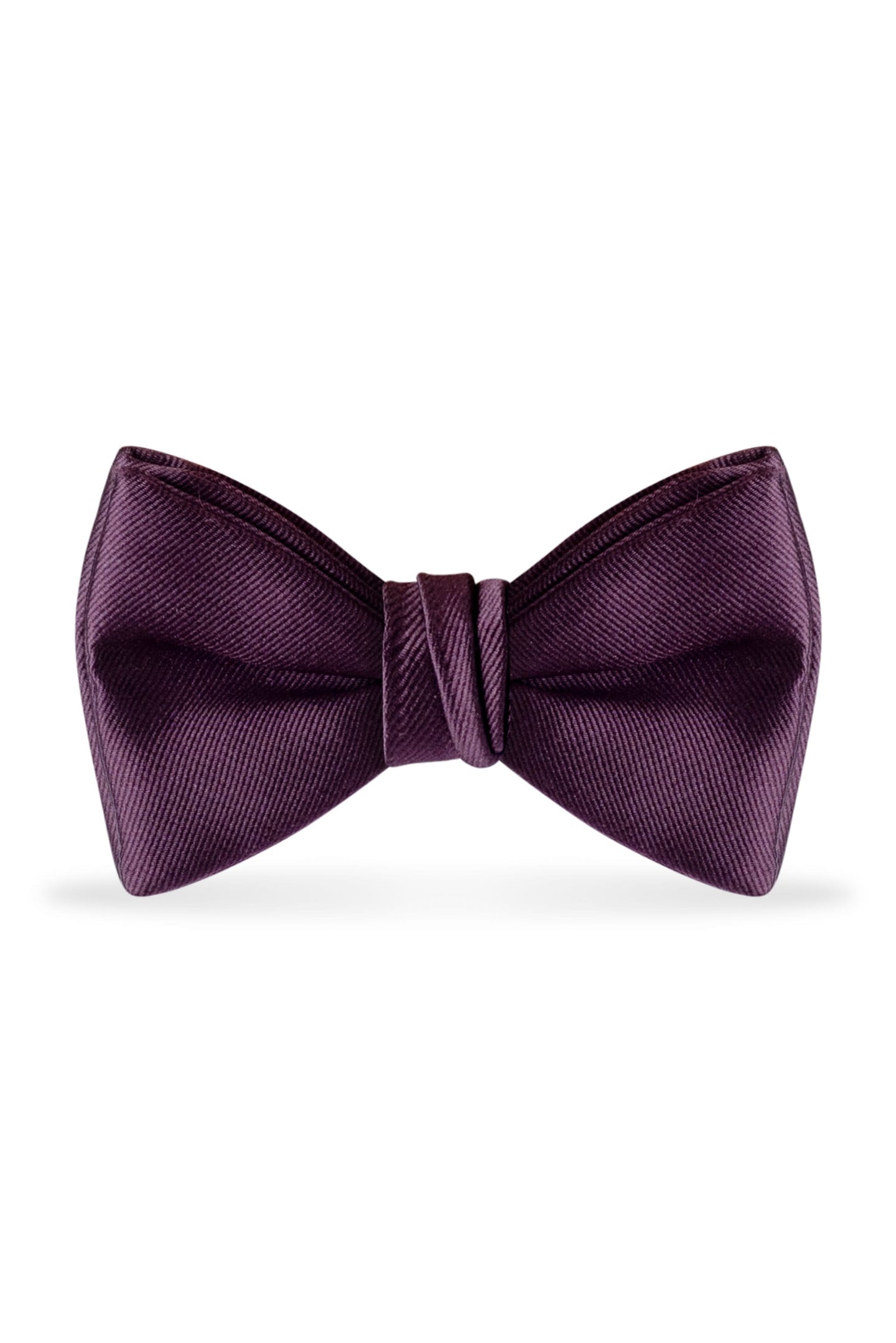 Solid Plum Bow Tie - Detail