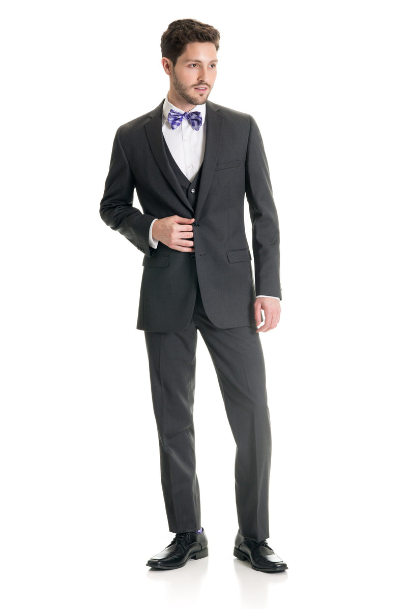 Dark Grey Slim Fit Suit Coat - Full Suit Front