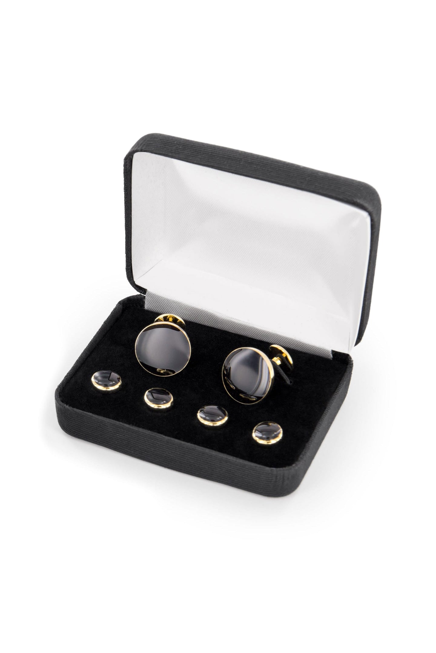 Gold & Onyx Cufflink & Stud Set