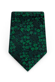 Floral Emerald Self-Tie Windsor Tie - Detail