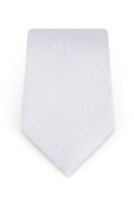 Floral White Self-Tie Windsor Tie - Detail