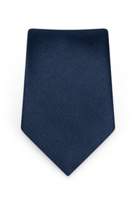 Solid Navy Self-Tie Windsor Tie - Detail