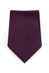 Solid Plum Self-Tie Windsor Tie - detail