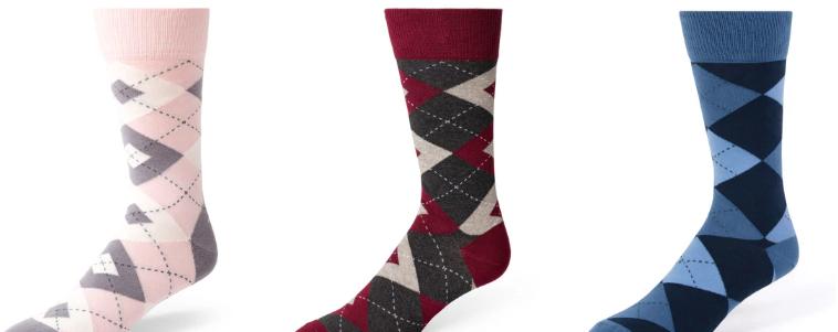 wine and navy beeline optical sock