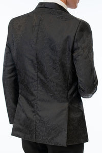 Black Paisley Tuxedo Coat back