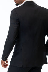 Black Performance Stretch Suit Coat back
