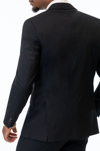 Black Performance Stretch Suit Coat back