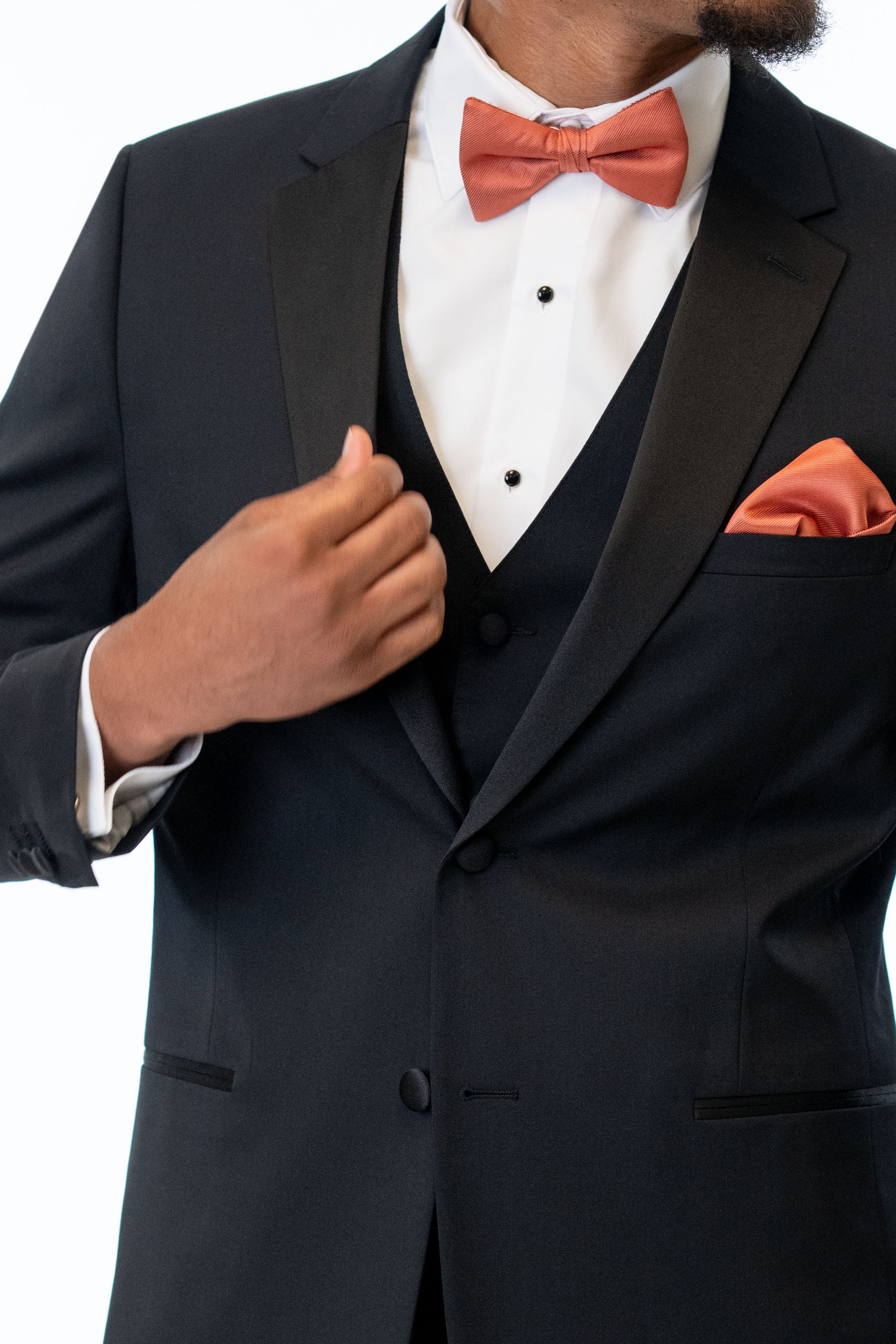 close up details of Michael Kors Performance Stretch Slim Fit Tuxedo