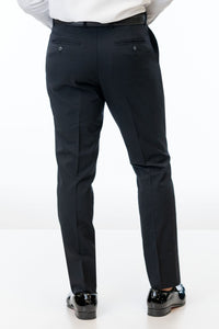 Back of Black Performance Stretch Slim Fit Suit Pants