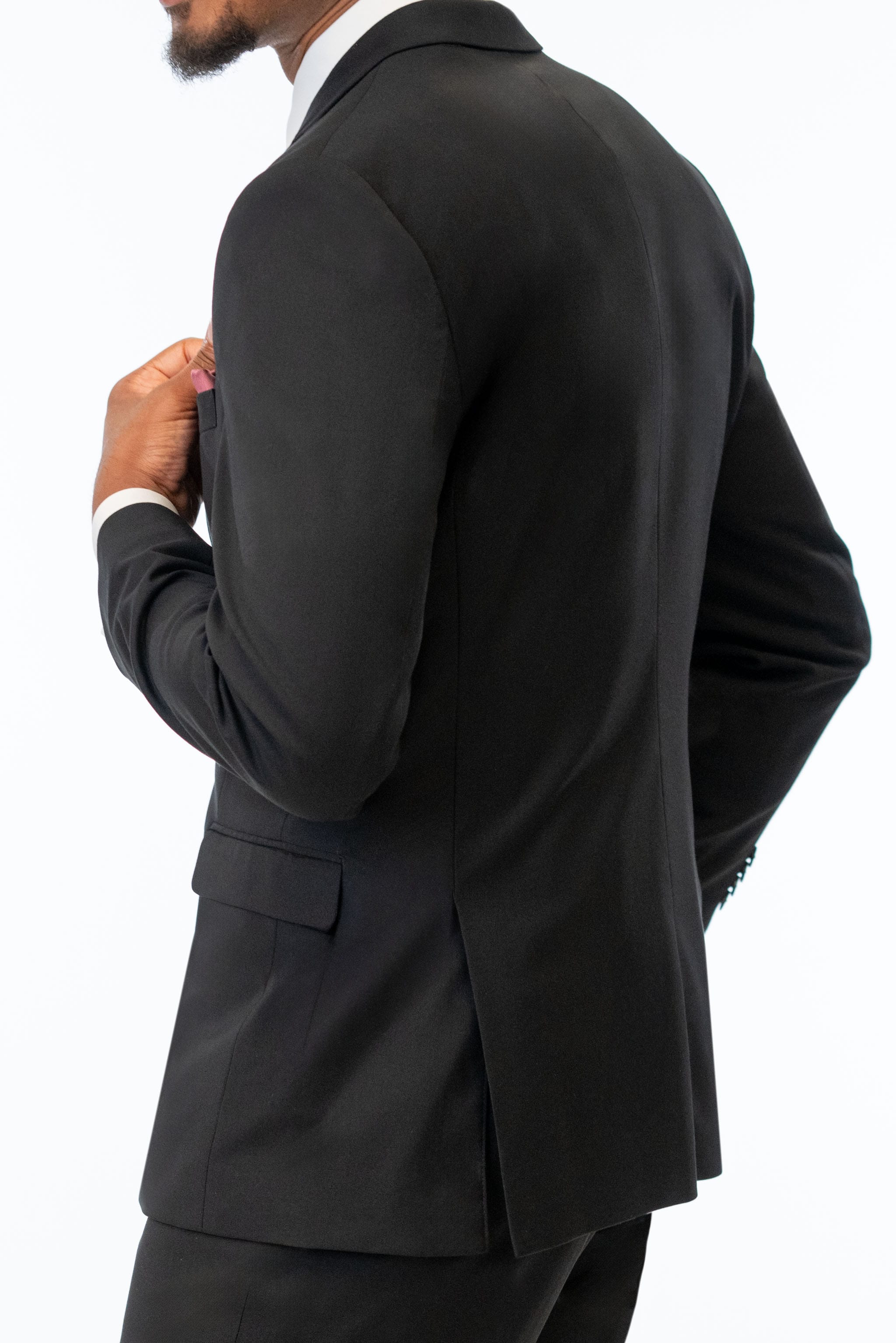 Black Stretch Suit back