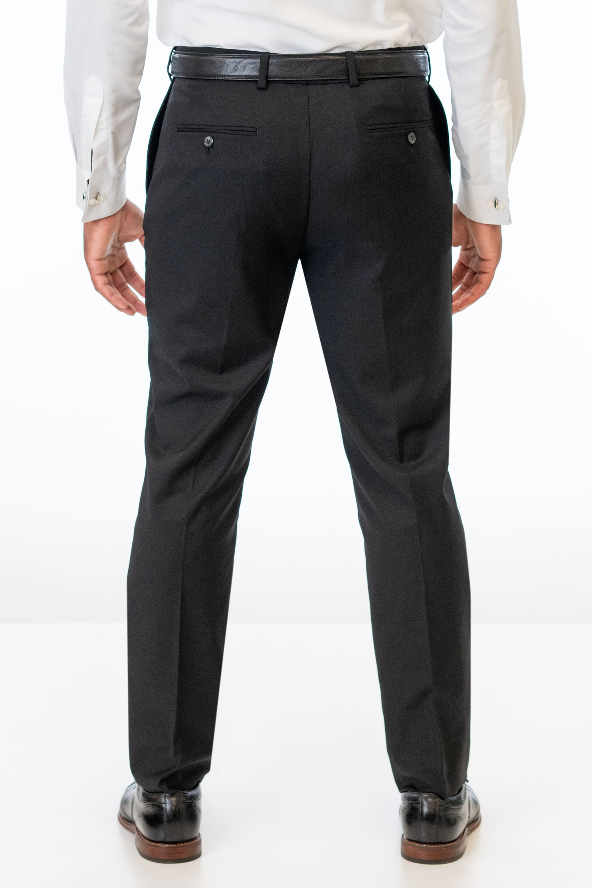 Back of Black Stretch Slim Fit Pants