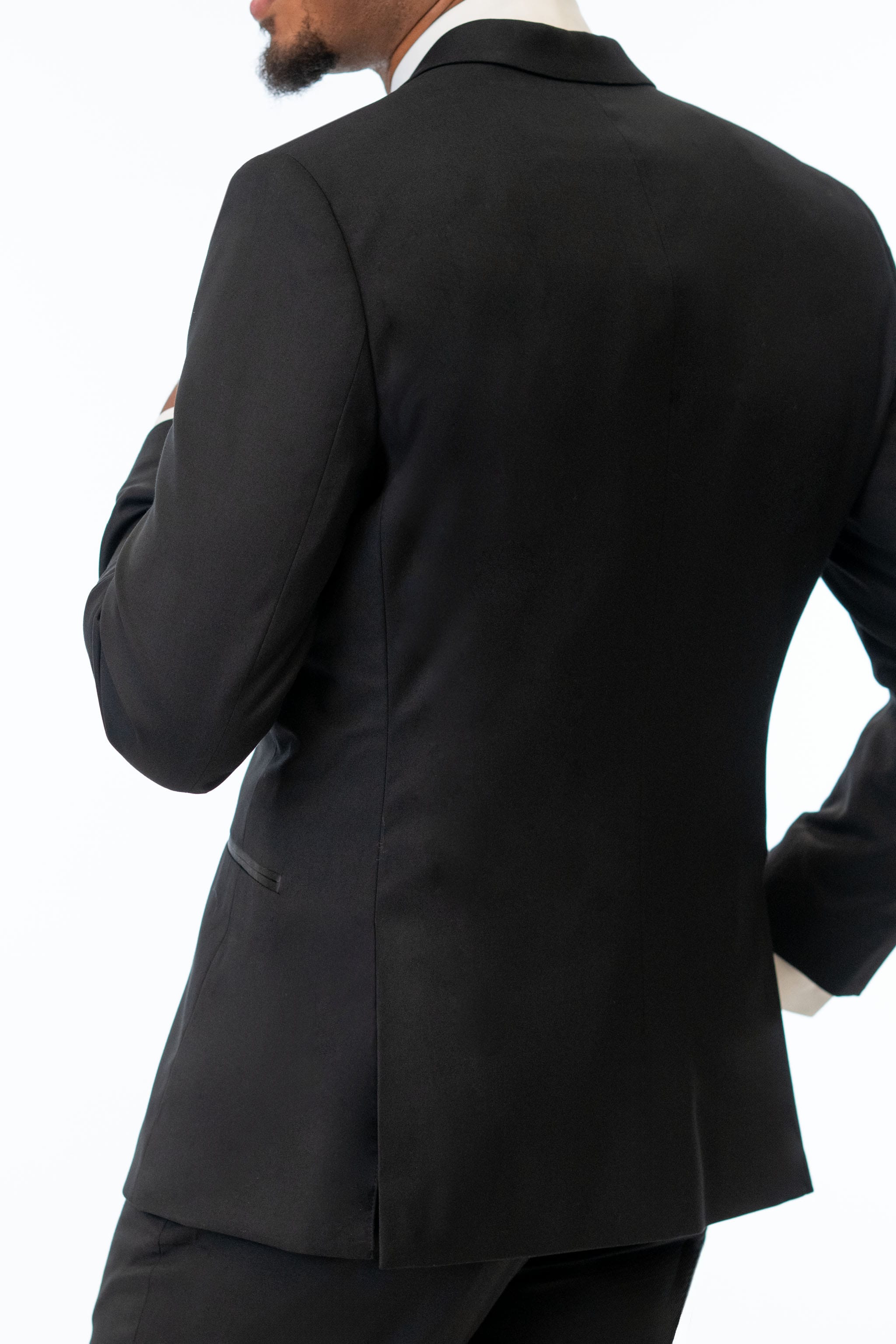 Black Stretch Tuxedo back