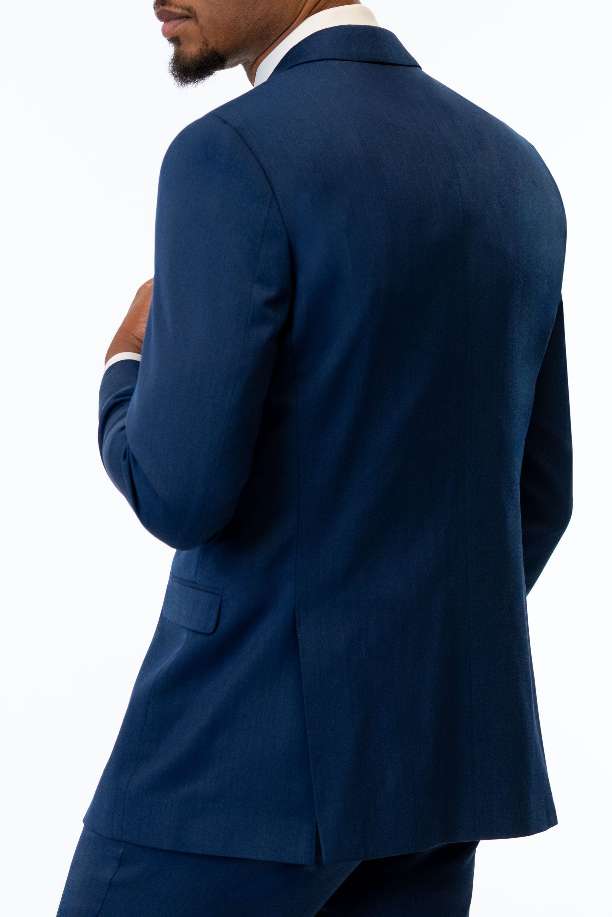 Blue Performance Stretch Suit Coat back
