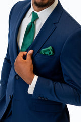close up details of Blue Performance Stretch Slim Fit Suit