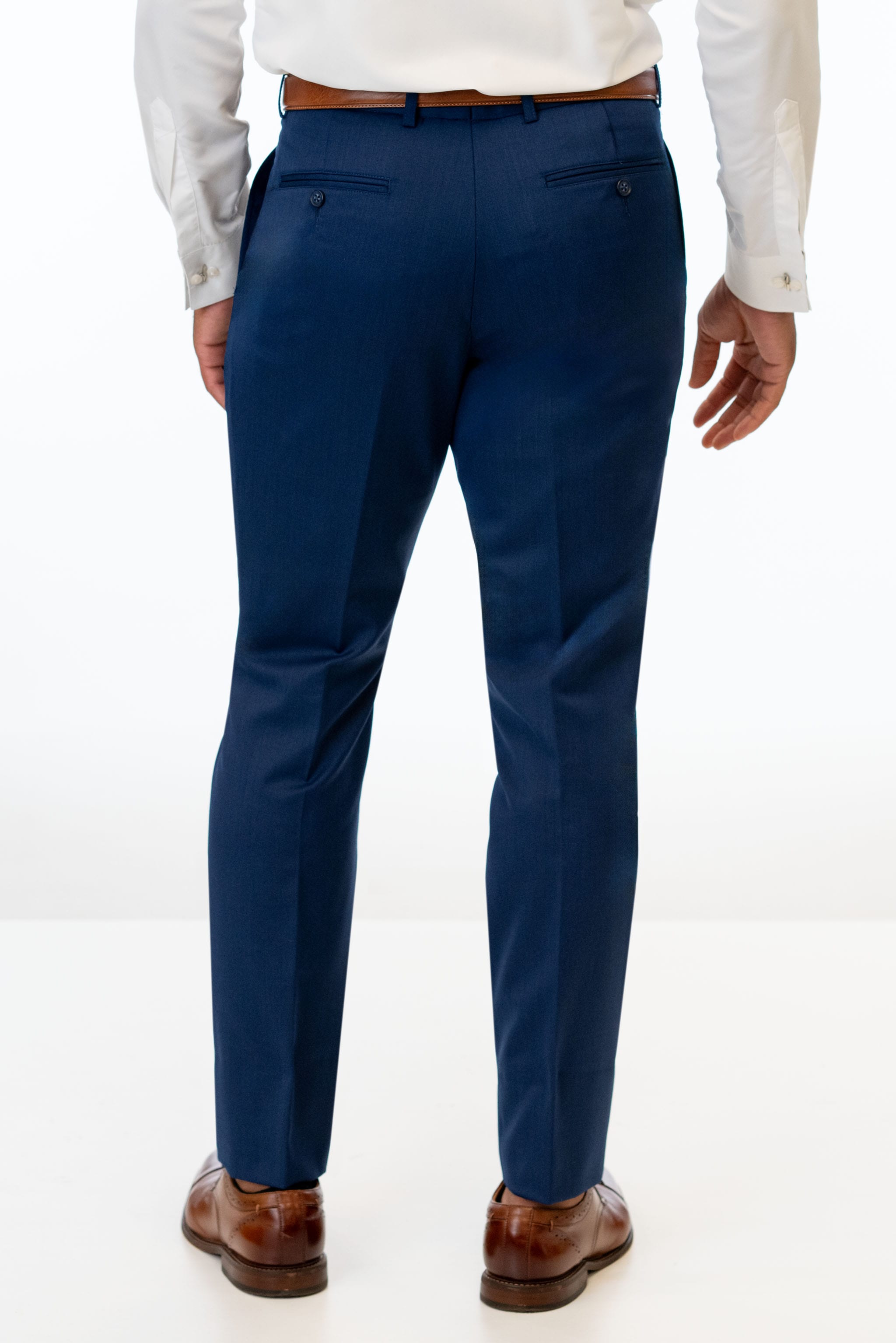 Back of Blue Performance Stretch Slim Fit Suit Pants