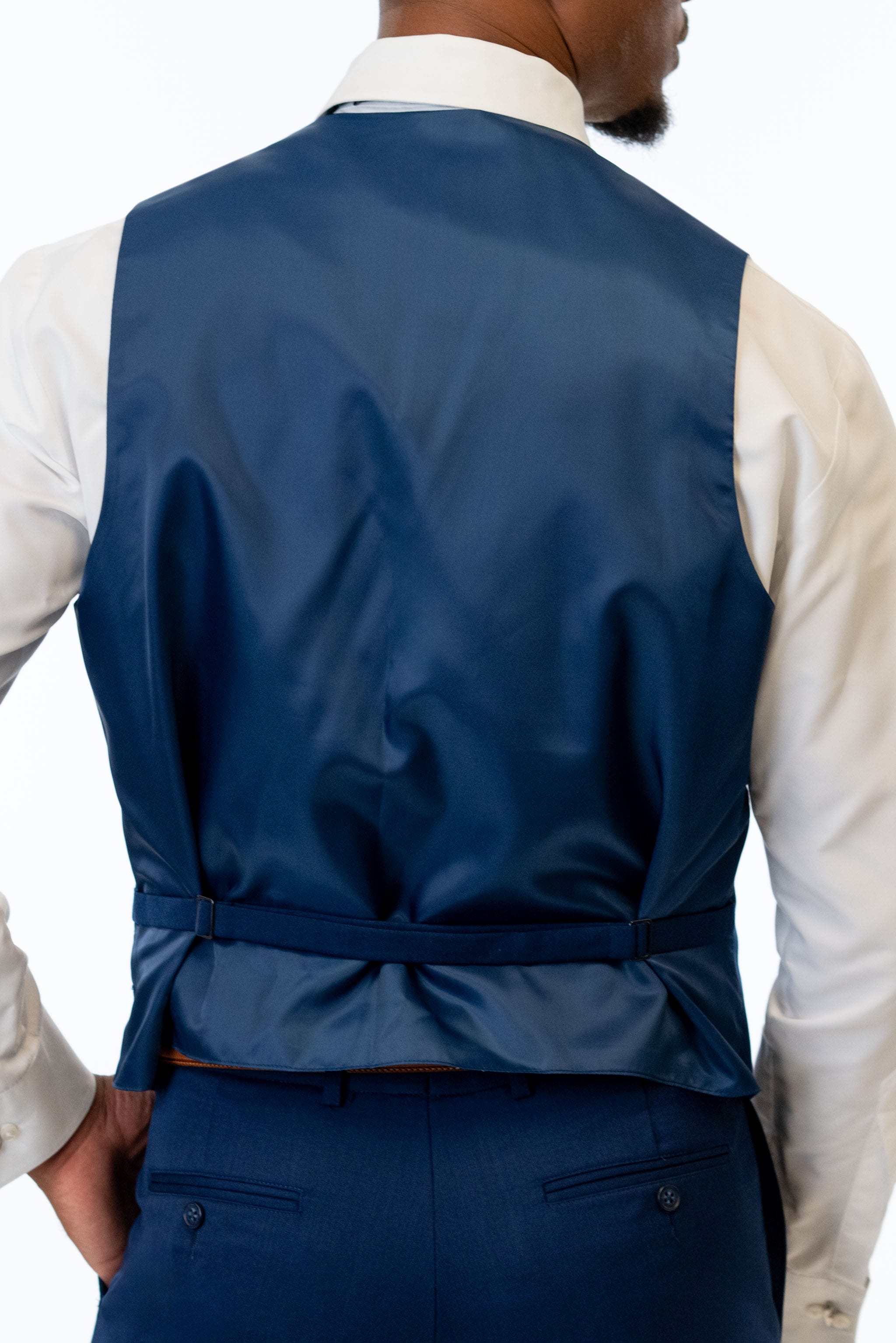 Back of Blue Performance Stretch Vest