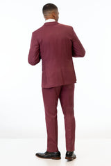 back view of man wearing Brick Stretch Slim Fit Suit 