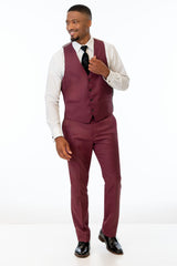 man wearing Brick Stretch Slim Fit Suit pants and vest