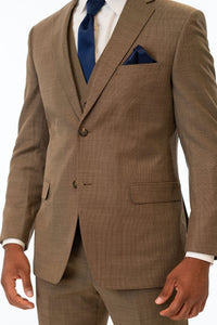 close up details of Brown Archer Slim Fit Suit