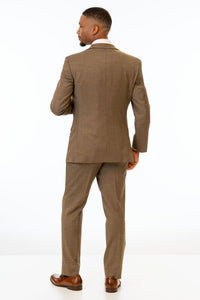 back view of man wearing Brown Archer Slim Fit Suit 