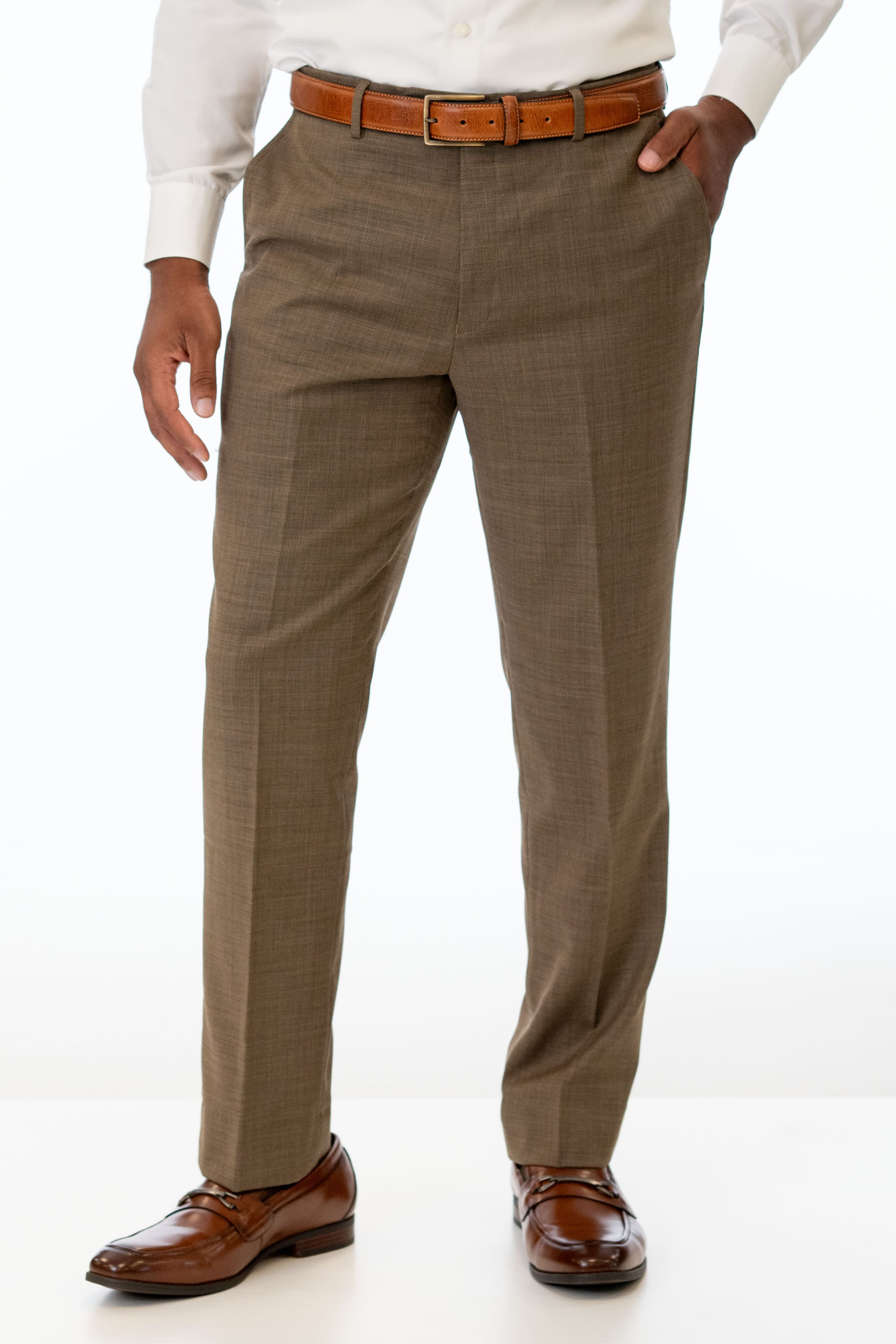 Brown Archer Slim Fit Suit Pants