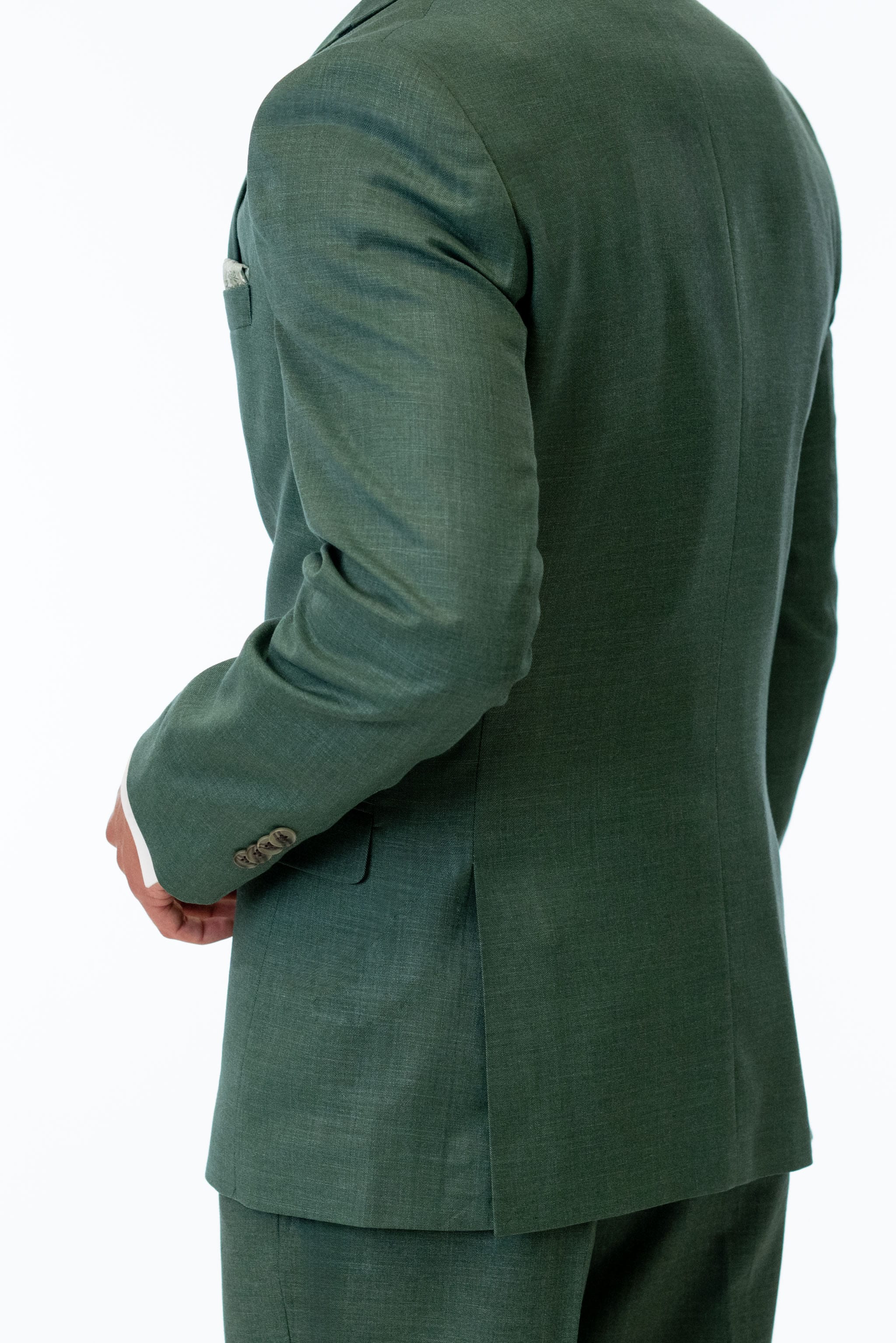 Details of the Forest Green Stretch Slim Fit Suit