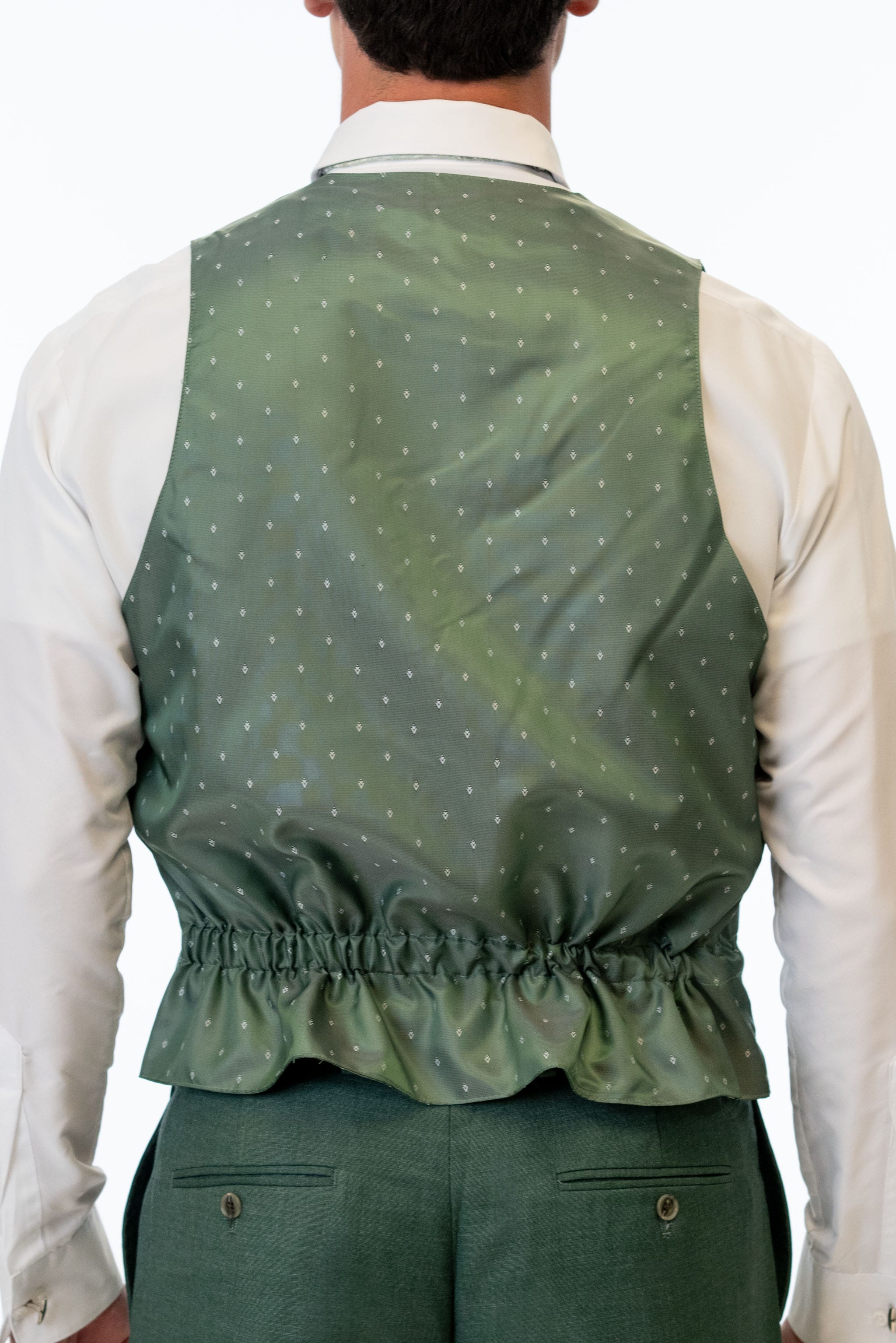 Back of Forest Green Stretch Vest