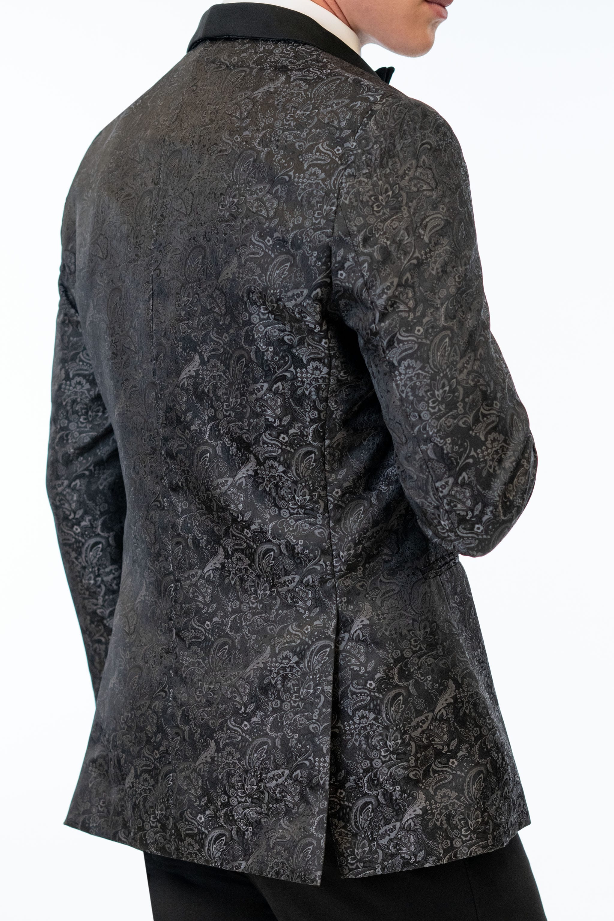 Granite Paisley Tuxedo Coat Back