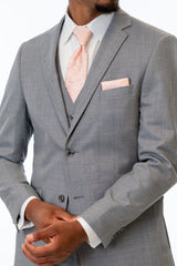 close up details of Heather Grey Slim Fit Suit