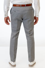 Back of Heather Grey Slim Fit Suit Pants