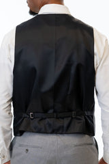 Back of Heather Grey Clayton Vest