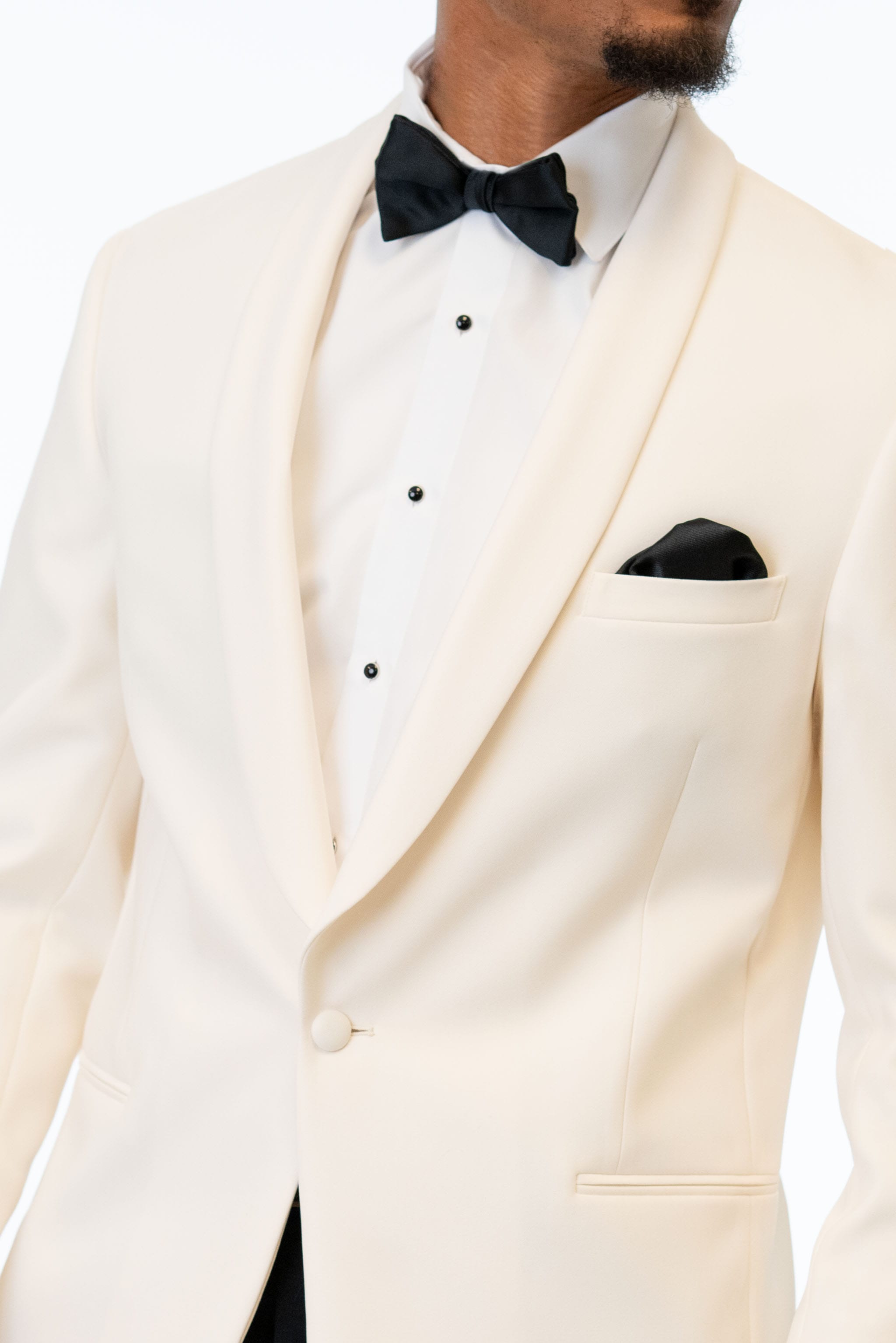 close up details of Ivory Classic Dinner Jacket