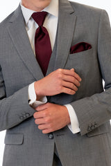 close up details of Medium Grey Performance Stretch Slim Fit Suit