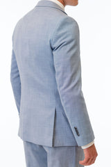 Details of the Oxford Blue Stretch Slim Fit Suit