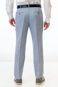 Back of Oxford Blue Stretch Slim Fit Suit Pants