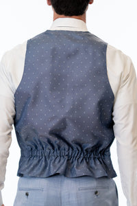 Back of Oxford Blue Stretch Vest
