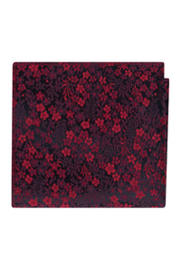 apple red floral pocket square