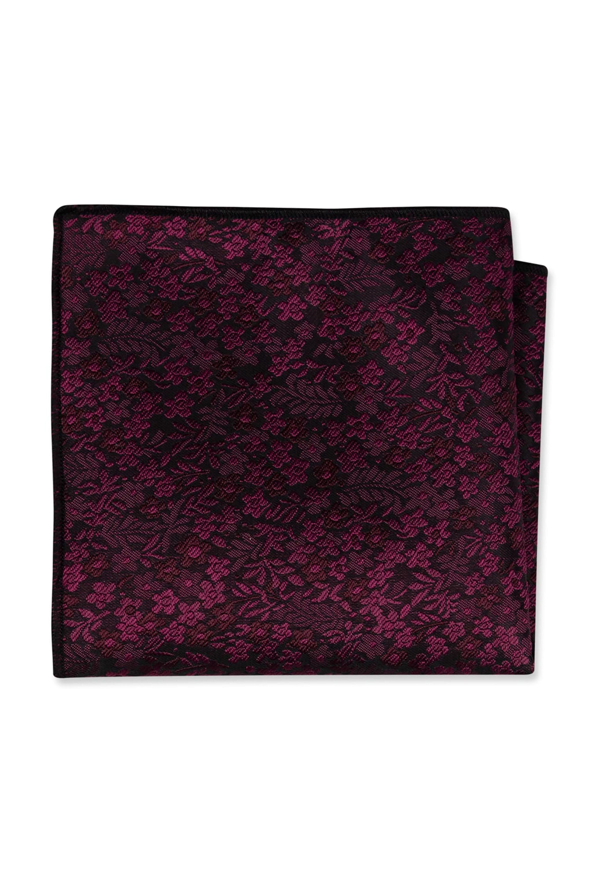 Cranberry Floral Pocket Square