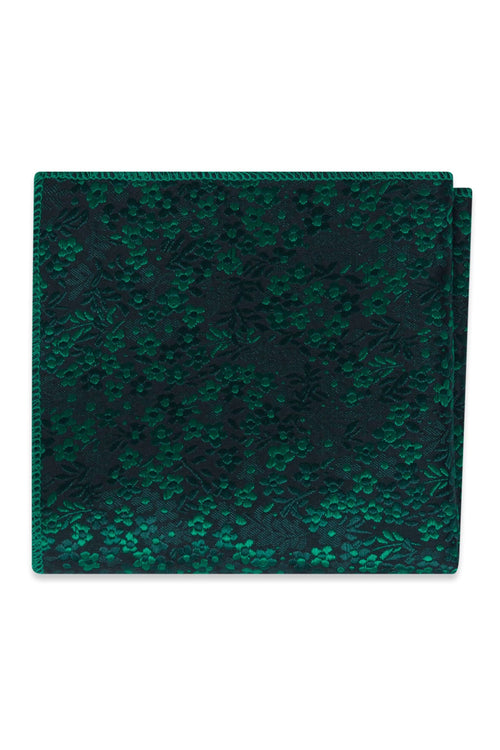 emerald green floral pocket square