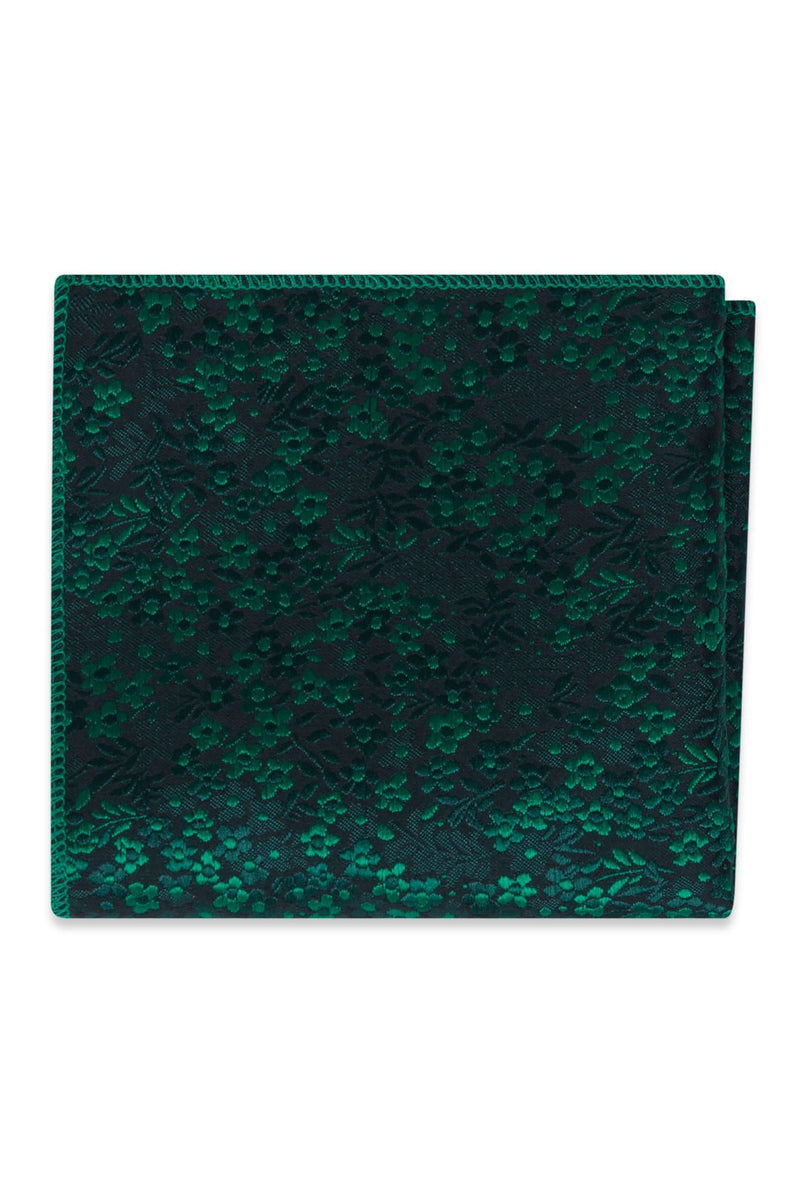 emerald green floral pocket square