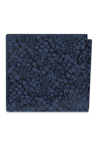 Navy Floral Pocket Square