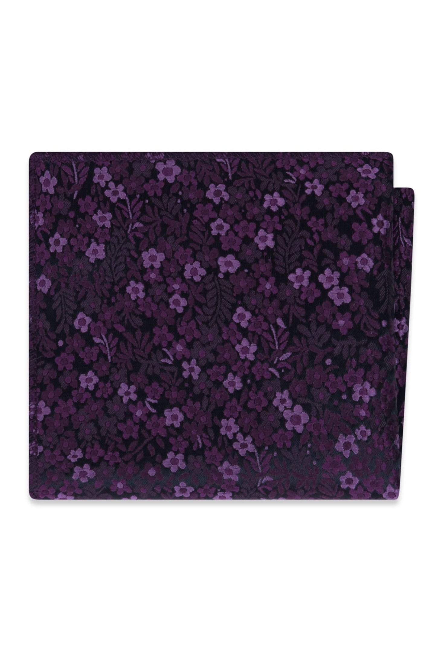 Plum Floral Pocket Square