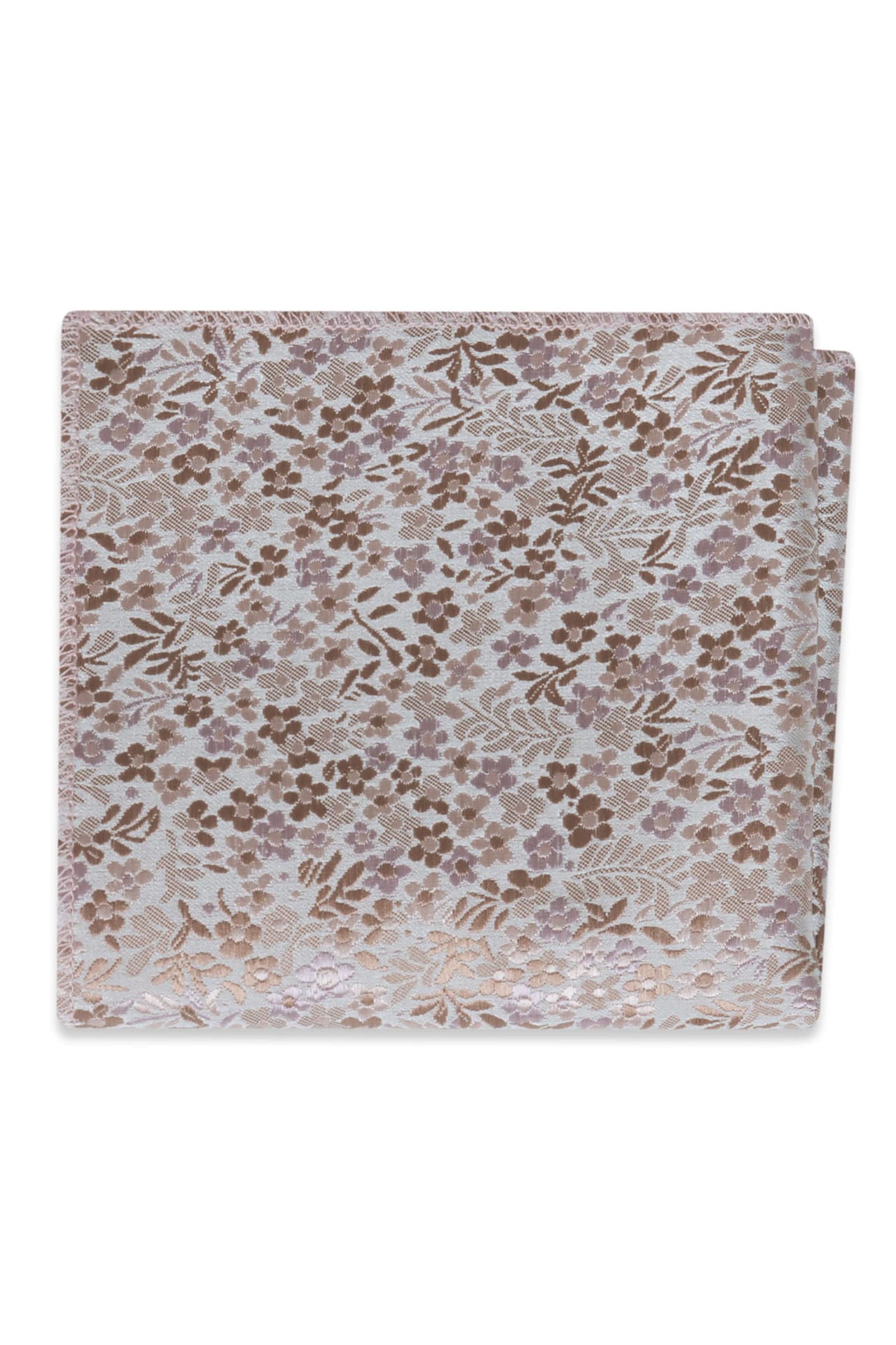 Rose Gold Floral Pocket Square