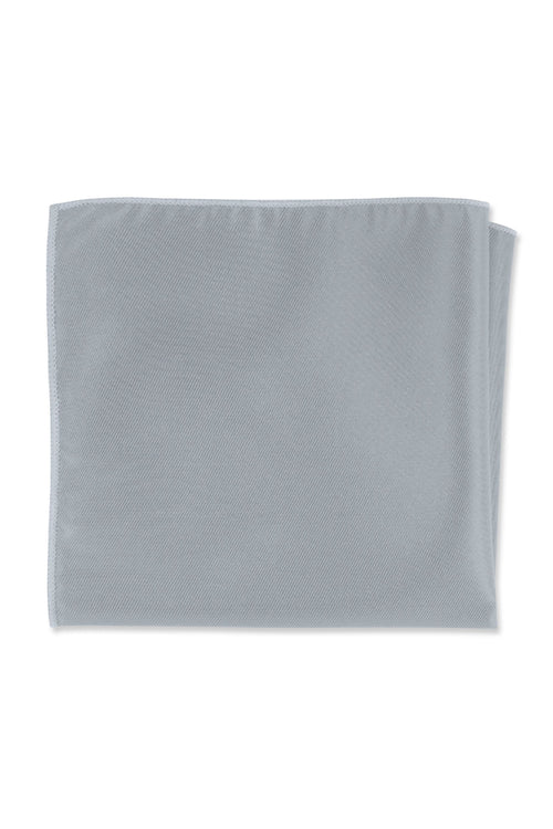 Silver Solid Pocket Square