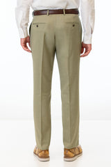 Back of Sage Green Stretch Slim Fit Suit Pants