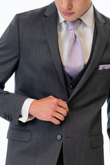 close up details of Steel Grey Sterling Slim Fit Suit